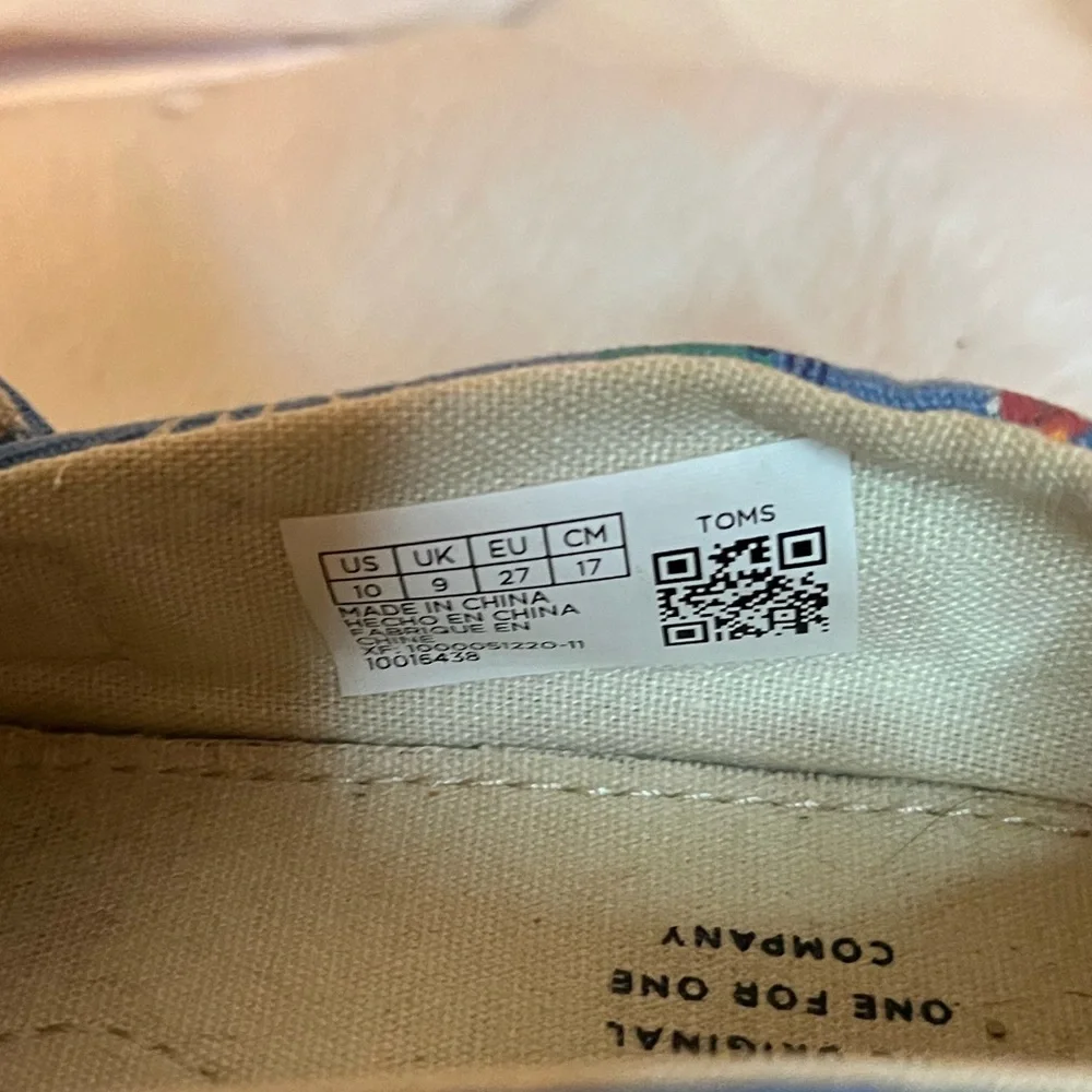 Toms Unisex Toddler Sz 10 Blue Dino Canvas Hook Loop Close Casual Jurassic Shoes